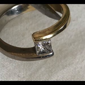 14k two-tone diamond ring